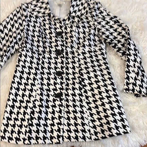 Susan Bristol Black and White Houndstooth Blazer Jacket - Picture 5 of 7
